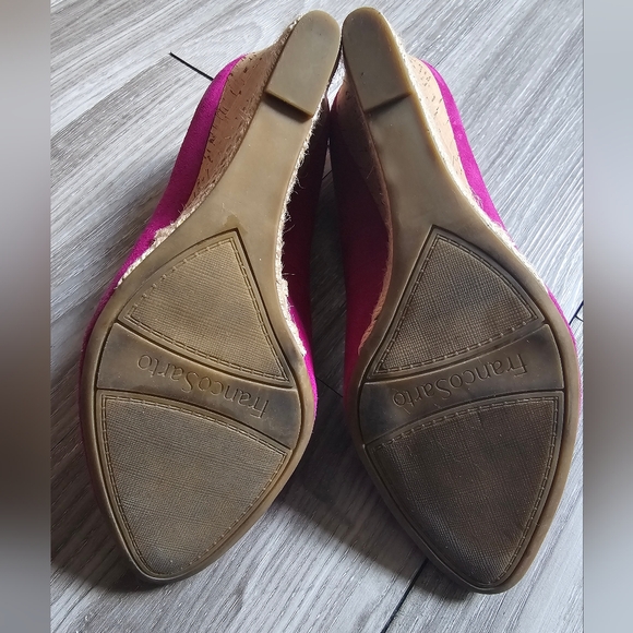 Franco Sarto Calix Cork Wedge Pump Sz: 7 - Fushia - Picture 14 of 16